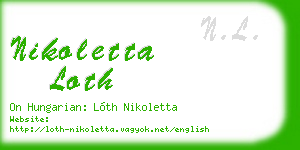 nikoletta loth business card